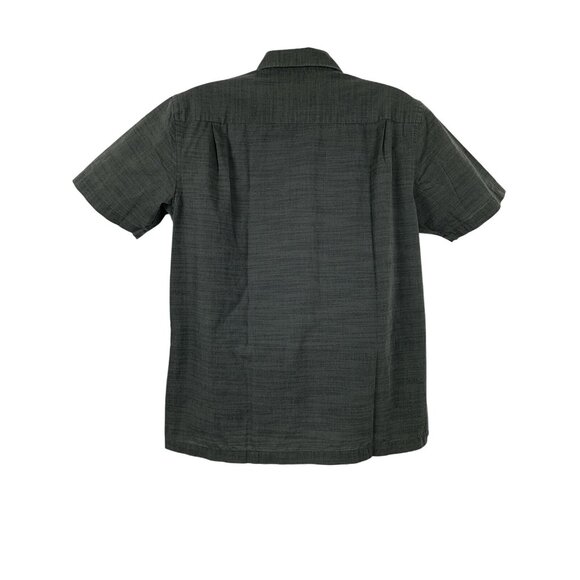 Van Heusen Mens Short Sleeve Button-Up Shirt L/G 16-16.5 Gray Striped - Picture 2 of 9